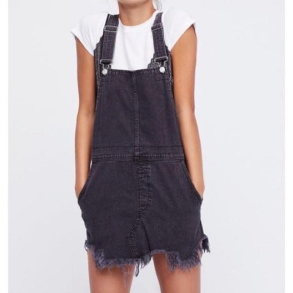 Free People Dresses & Skirts - Free People Black Distressed Jumper Overall